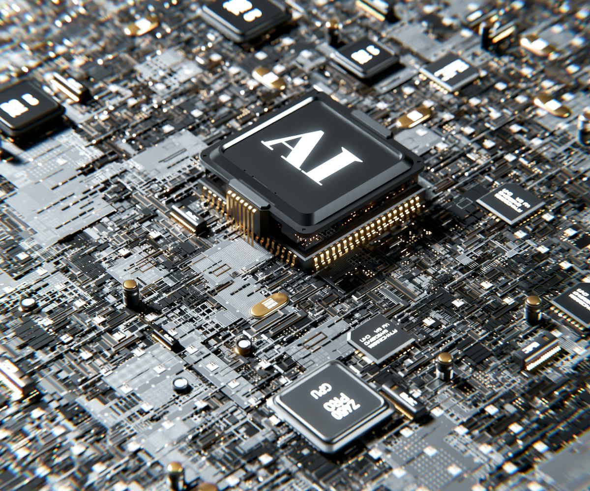 Computer chip representing AI technology